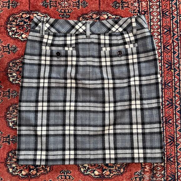 Eddie Bauer 6 Blue/Gray Plaid Wool Blend Fully Lined Short Skirt IMMACULATE - Picture 2 of 7